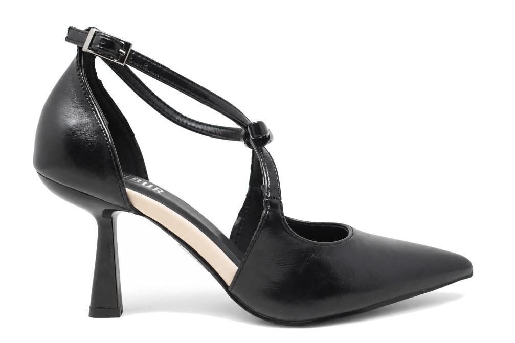 Zapatos con tacón de fiesta Menbur MB804 en negro con detalle de lazo