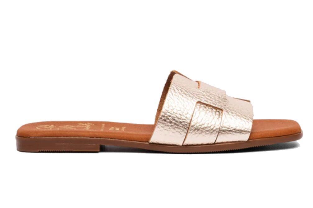 Sandalias planas Oh! My Sandals Alexia 5550 en champán para mujer