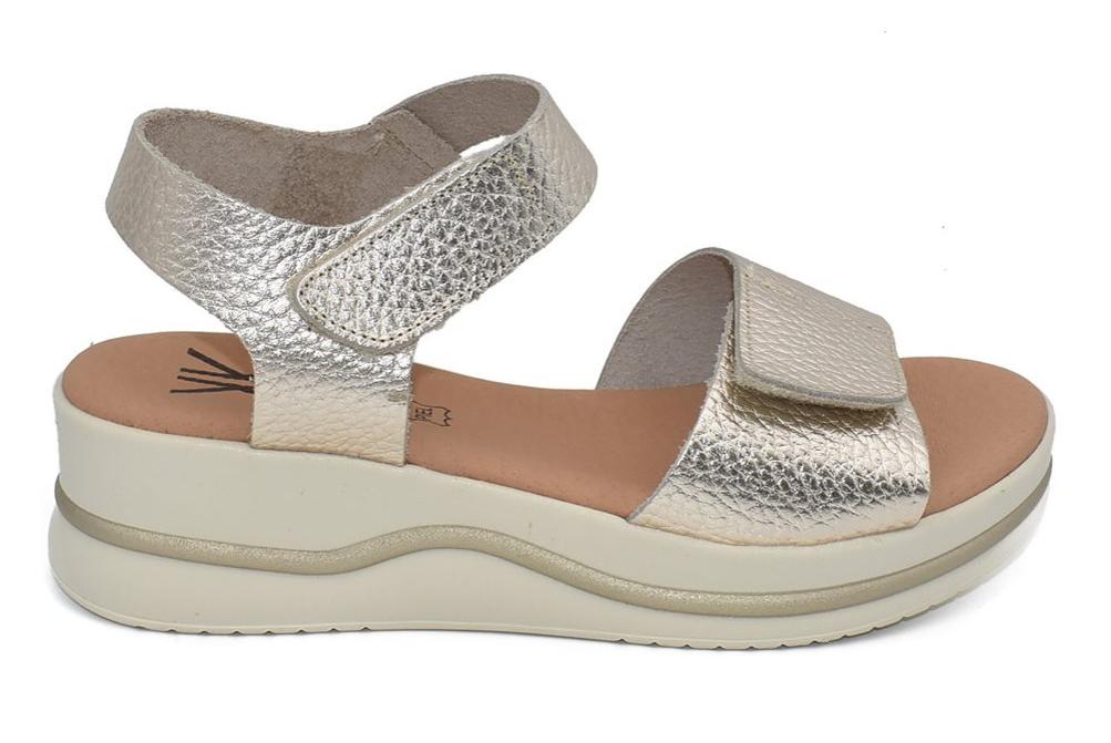 Sandalias Deportivas Cokketa 923 Platino Mujer | Piel, Plantilla Gel y Máximo Confort