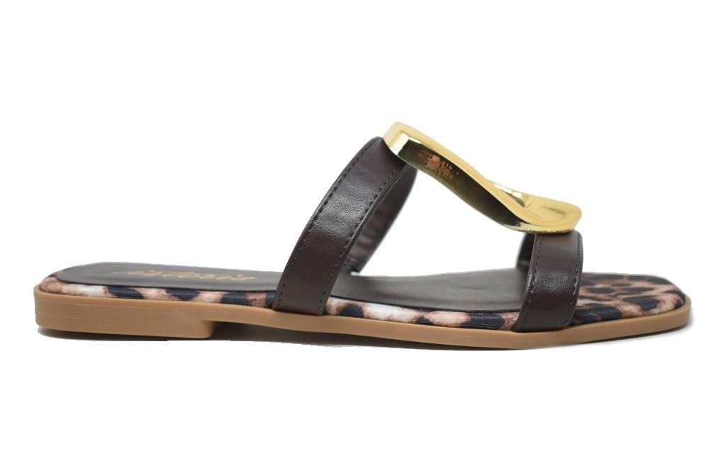 Sandalias de pala planas Isteria 25098 en moka para mujer