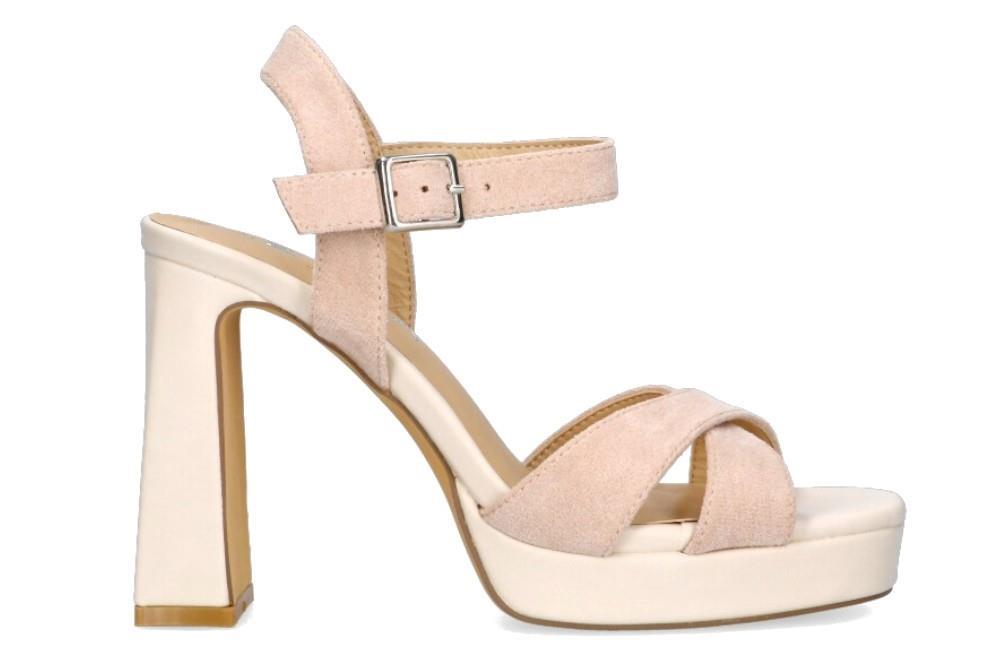 Sandalias de tacón Etika 90013 en beige para mujer