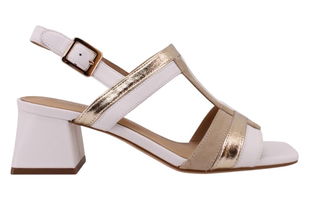 Sandalias de tacón Regarde Le Ciel Amalia-06 en blanco para mujer