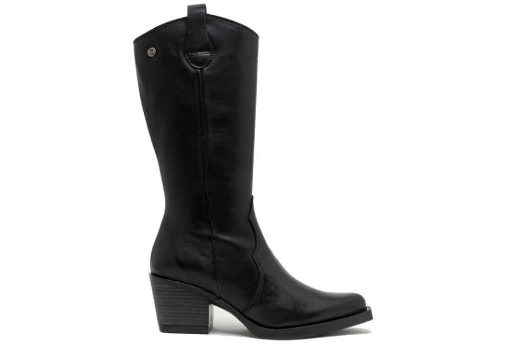 Botas altas cowboy Porronet Flora 4755-001 en negro