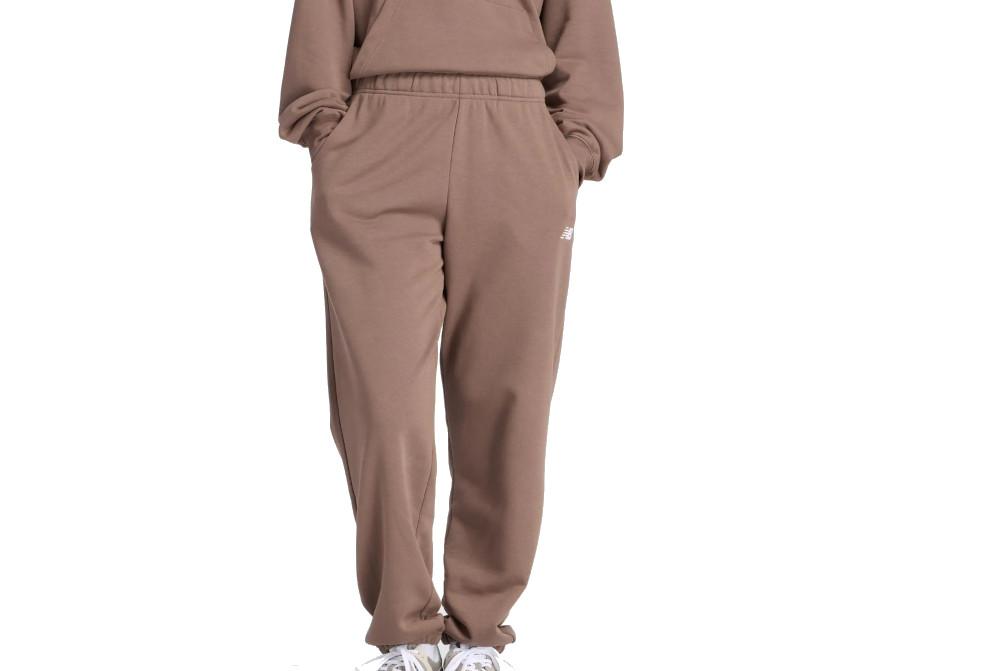 Pantalón largo New Balance Sport Essentials French Terry Jogger marrón mujer