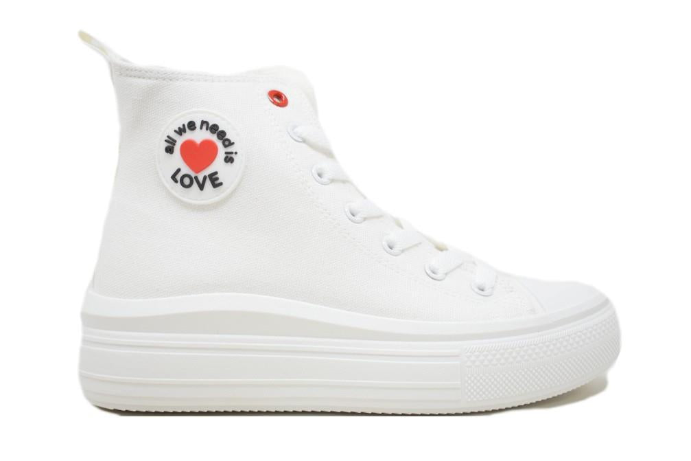 Zapatillas de lona W0308 en blanco para mujer
