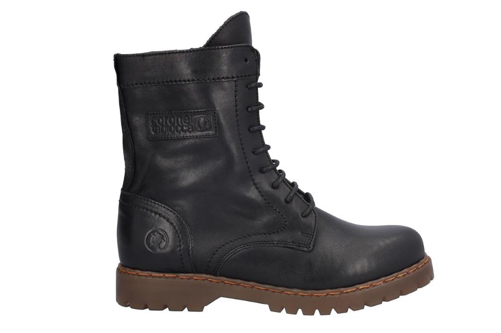 Botines militares de piel Coronel Tapiocca C2468-11 negros para mujer