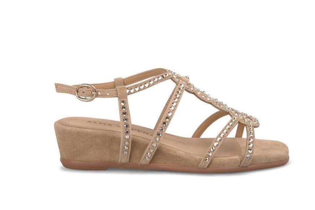 Sandalias con cuña baja Alma en Pena V2551770 en sand para mujer