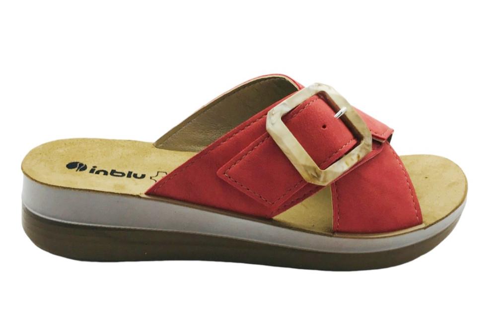 Sandalia plana Inblu FT000020 rosa de tipo chancla con Planta Anatómica para mujer