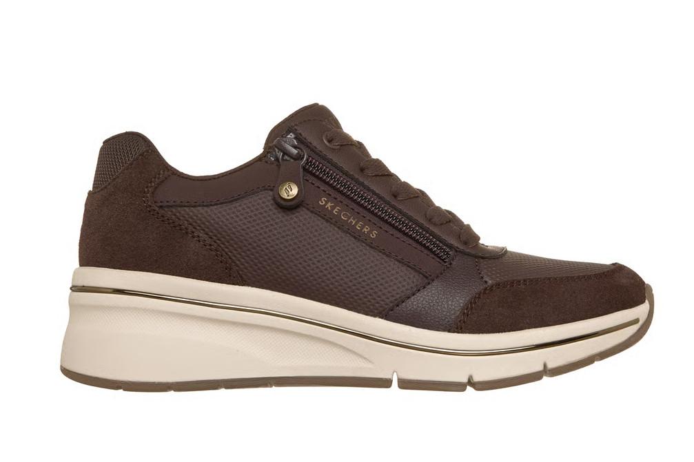 Zapatillas deportivas con cuña Skechers Billion Flex Luxe Up 190370 marrones para mujer