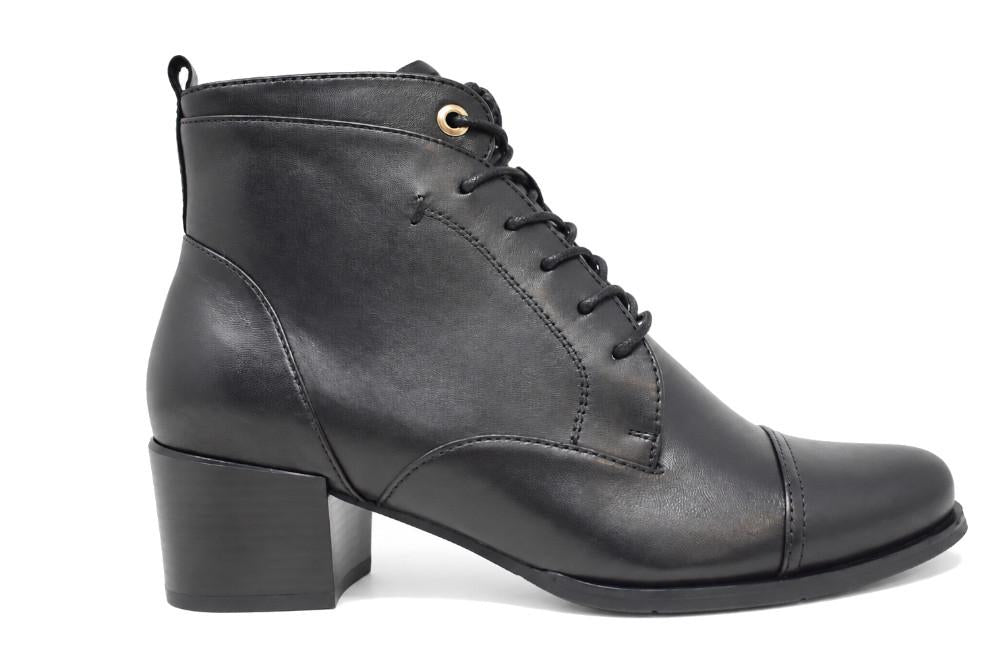 Botines de piel negros con cordones y cremallera Regarde le Ciel Jolene-36