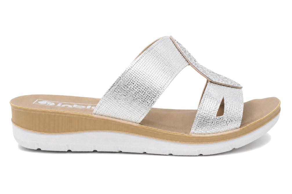 Sandalias con cuña Inblu BV000048 blancas para mujer
