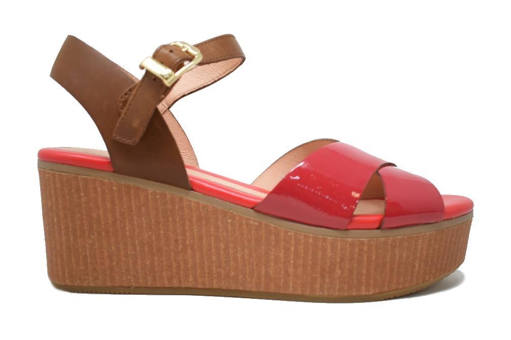Sandalias con cuña Stonefly DIVA 9 PATENT en rojo para mujer