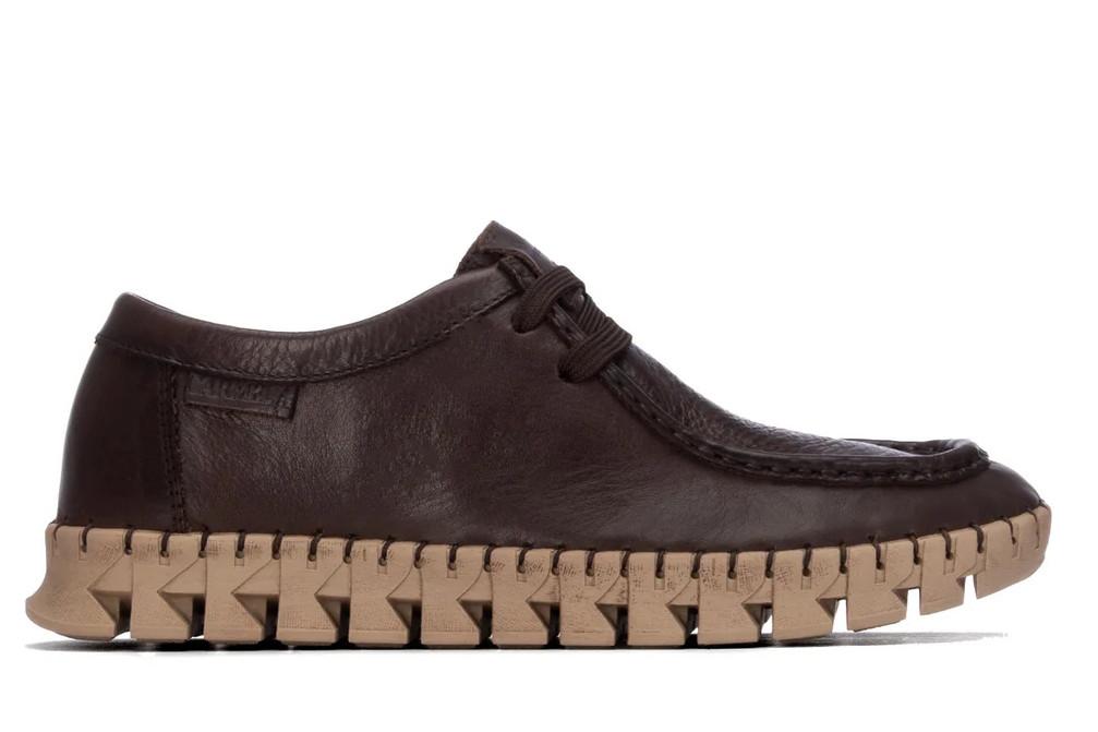 Zapatillas deportivas planas de piel para mujer Carmela 164393 marrones
