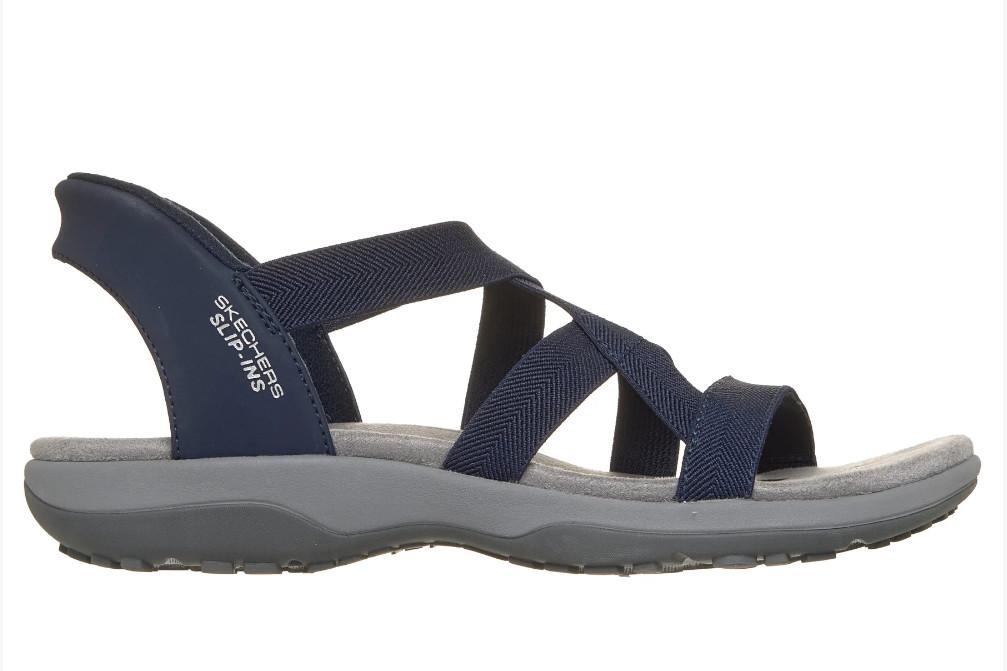 Sandalias Skechers Slip-ins Reggae Slim Stretch Flex azul marino Mujer 163460 | Cómodas, Ligeras y Fáciles de Calzar