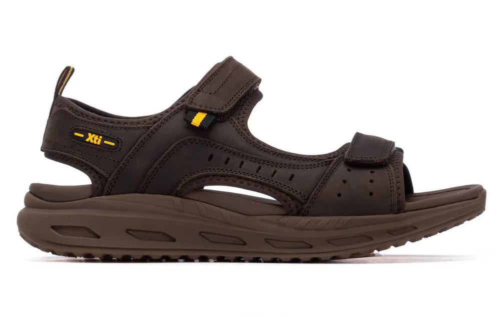 Sandalias trekking hombre piel Xti 145781 marrón | Sandalias cómodas deportivas con cierre adherente