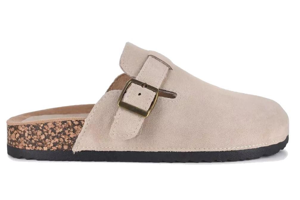 Zuecos bio Isteria 25230 en beige para mujer de piel