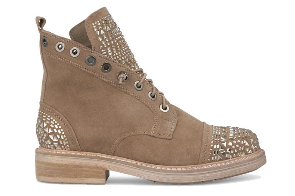 Botines con cordones Alma en Pena I240754 en beige para mujer