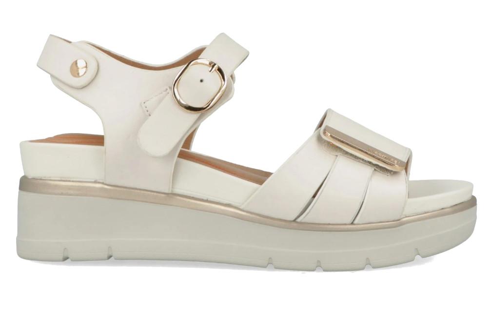 Sandalias de cuña baja Impronte Agata IL61571A para mujer en blanco roto