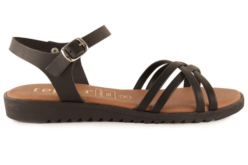 Sandalias planas Tekila 13152 en negro para mujer