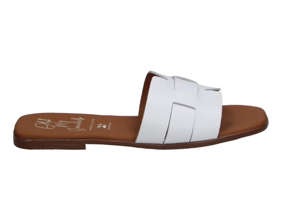 Sandalias planas Oh! My Sandals Alexia 5800 blanco para mujer – de pala Metalizada y Máxima Comodidad
