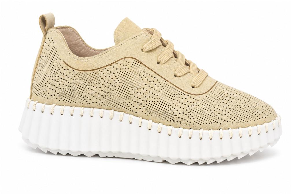 Zapatillas deportivas mujer Walk & Fly Astrid 9837K oro | Sneakers cómodas con cuña