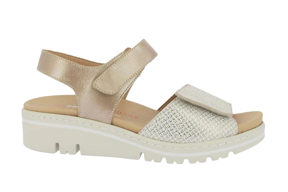 Sandalias con Cuña baja Doctor Cutillas 36157 Tormo Mujer | Piel Metalizada, Plantilla Extraíble y Máximo Confort