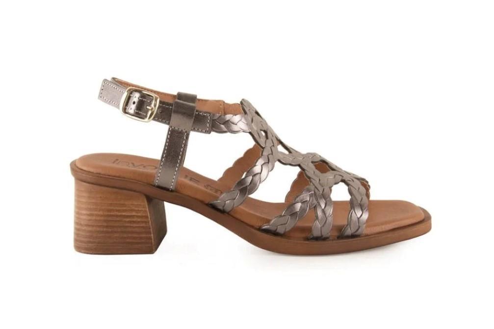 Sandalias de tacón InVogue S-1078 en plomo para mujer