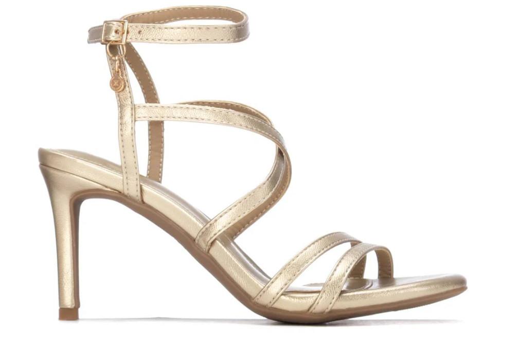 Zapatos de fiesta Xti 145460 – Sandalia de mujer elegante con tiras finas y tacón fino de 8 cm
