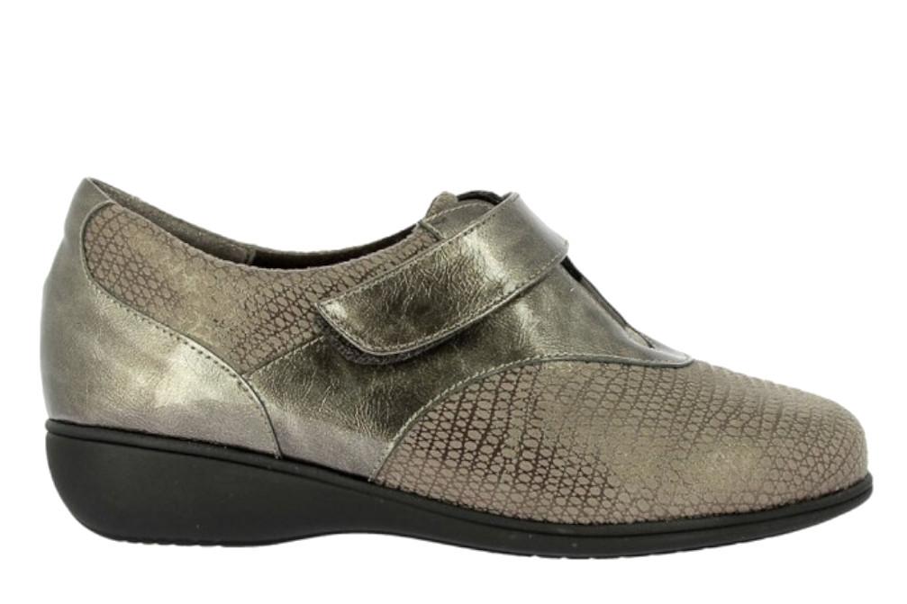 Zapatos deportivos Doctor Cutillas 53578 charol antracita para mujer con cierre ajustable