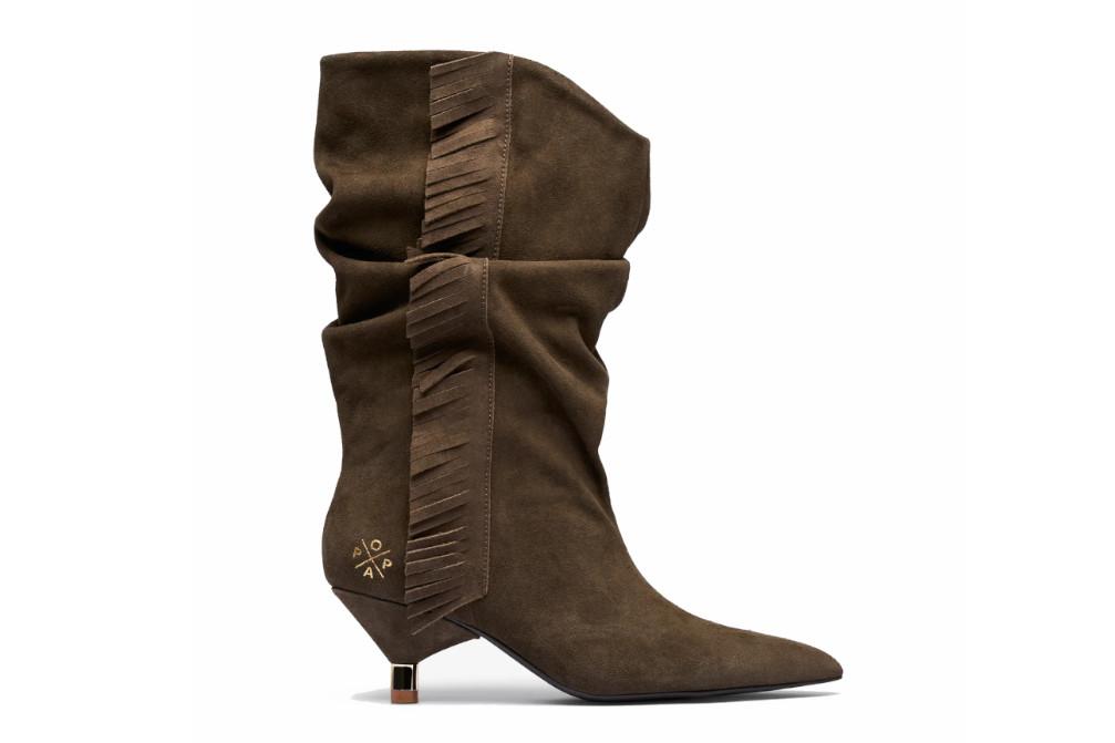 Botas de piel Popa Takayama BS41803 marrones con flecos