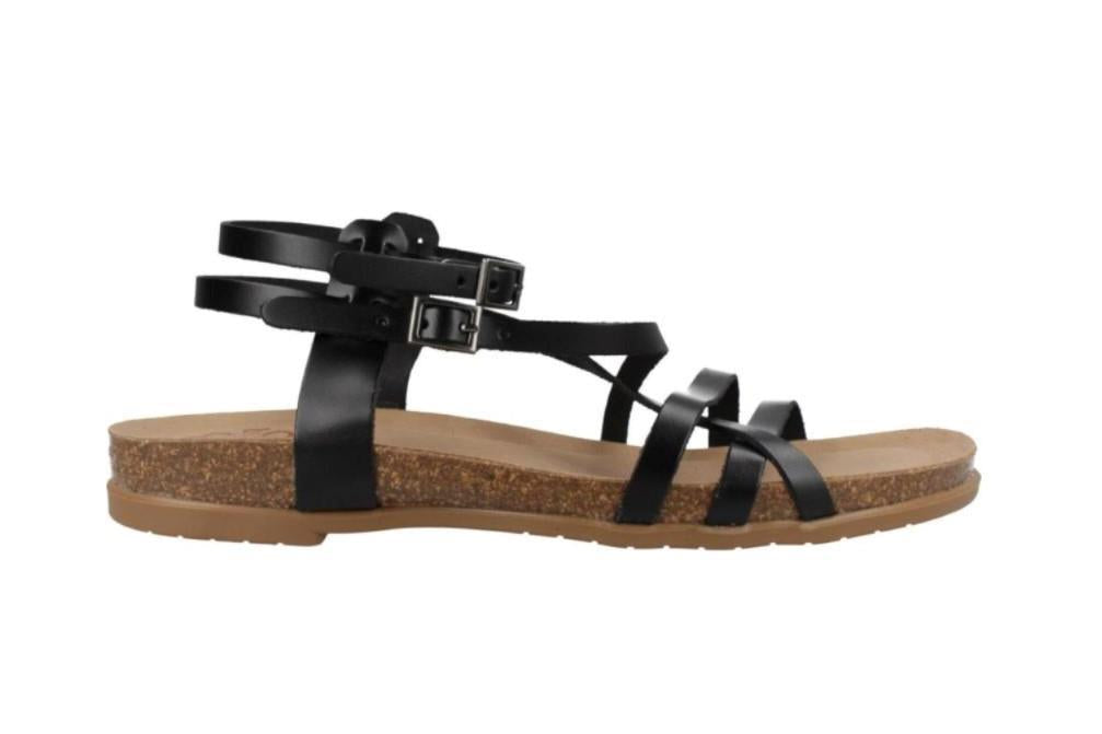 Sandalias planas Romanas Porronet Selena 3133 en negro para mujer