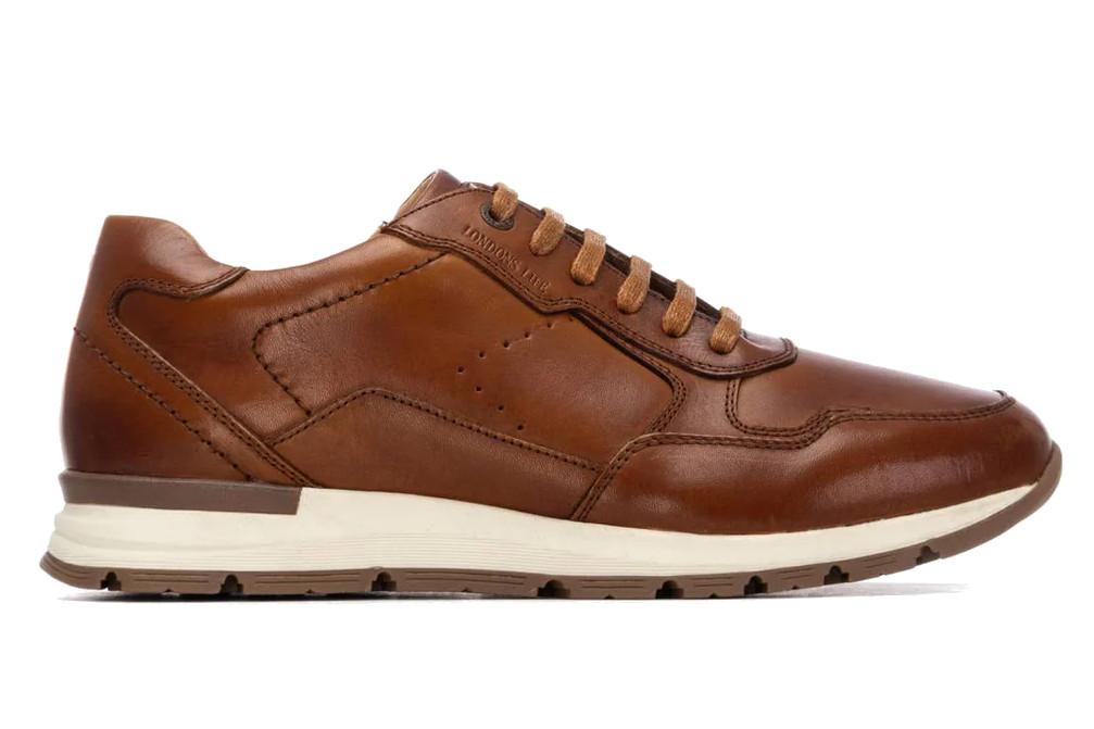 Zapatillas deportivas Carmela 163907 para hombre camel de Piel Casual con Cordones y Suela Antideslizante