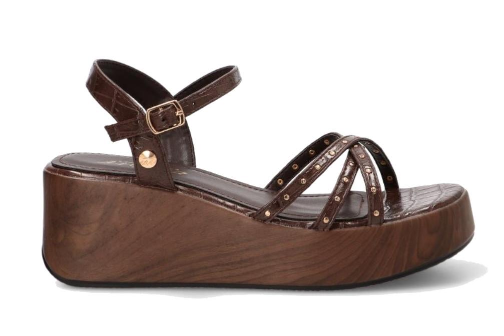 Sandalia de Cuña Media Mujer ISTERIA 1111 Moka | Elegancia y Comodidad para el Día a Día