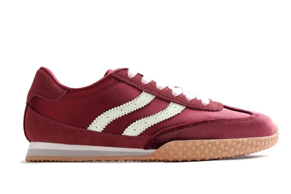 Zapatillas deportivas Gioseppo 8066 de Piel y Satén Burdeos para mujer