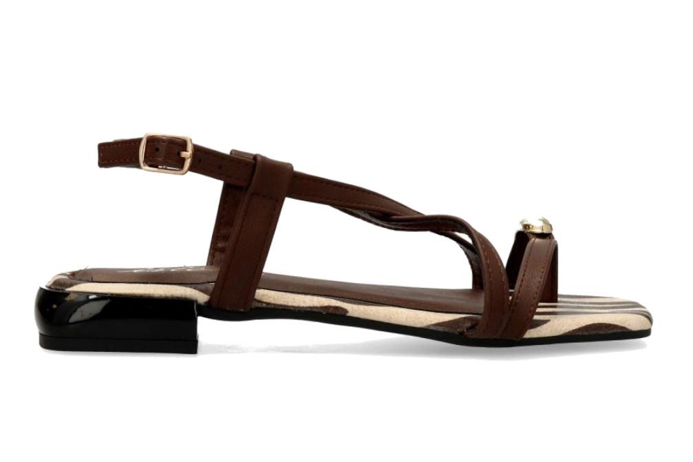 Sandalias Planas Mujer Isteria 1104 Marrones Veganas | Elegancia y Confort para el Verano