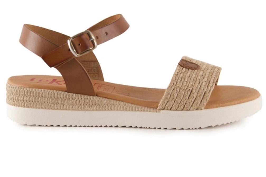 Sandalias con cuña Tekila 1263 en natural para mujer