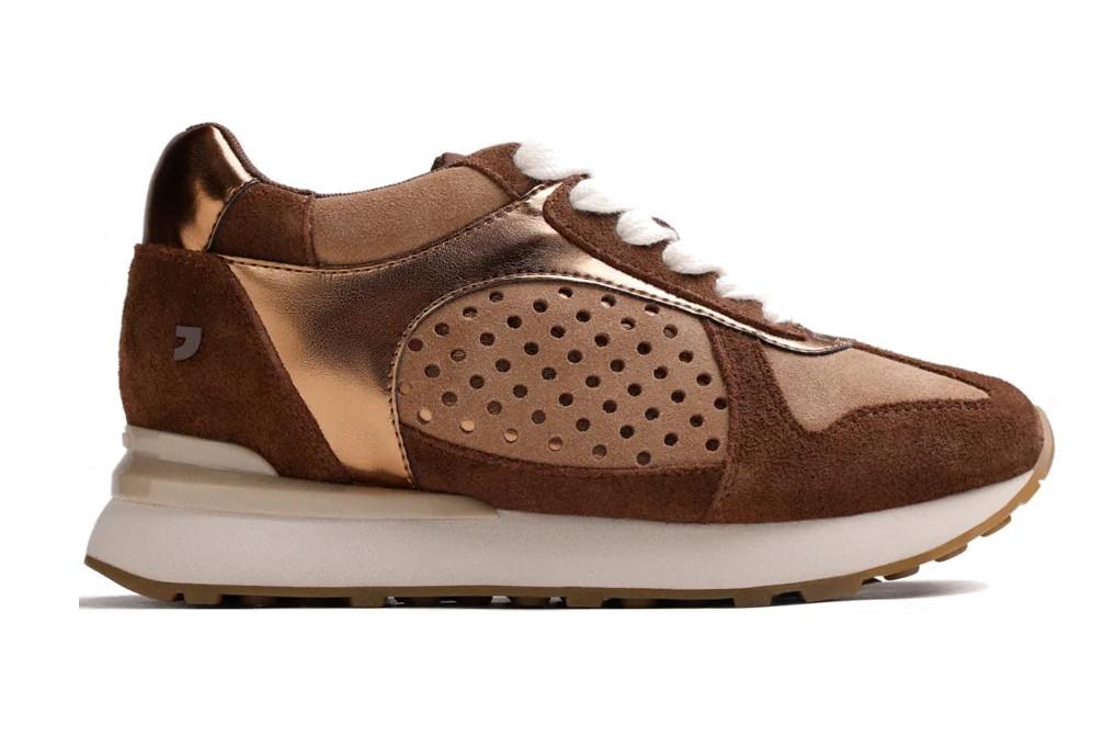 Zapatillas deportivas Gioseppo 80259 de Piel con Cuña en bronce para Mujer