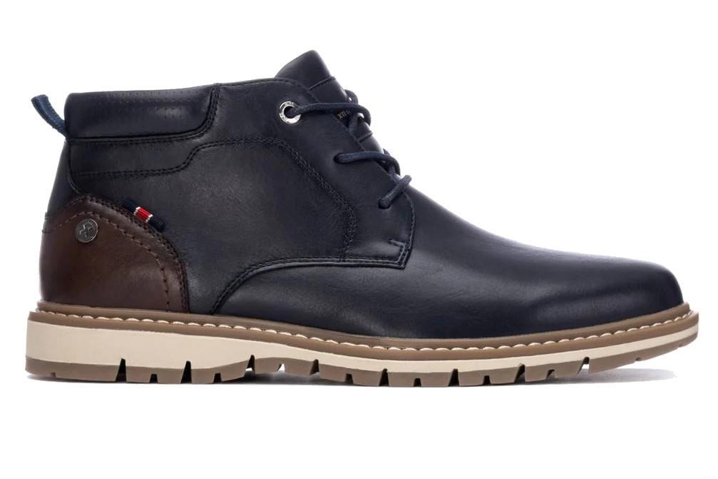 Botines con cordones 144512 en azul marino