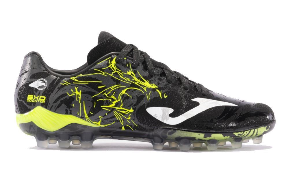 Zapatillas de fútbol Supercopa 24 césped artificial AG negro amarillo flúor