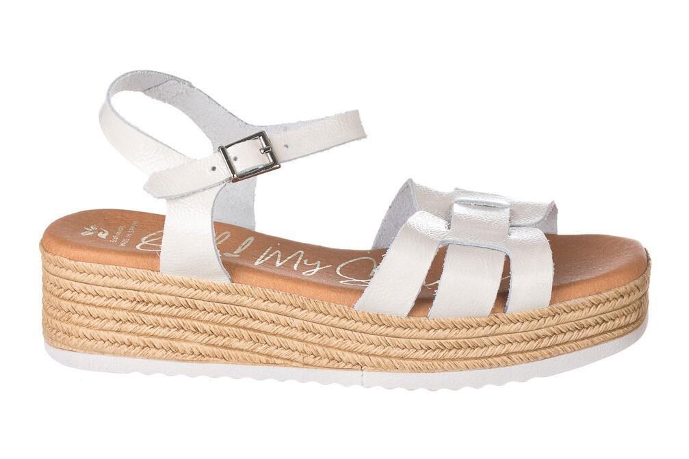 Sandalias con plataforma Oh! my Sandals 5439 en blanco para mujer