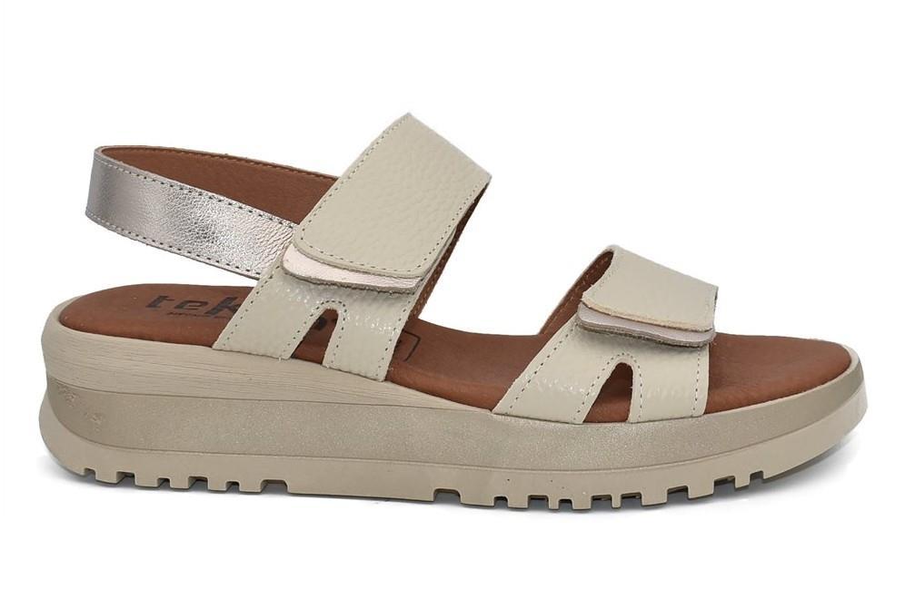 Sandalias con cuña Tekila S107 en beige para mujer