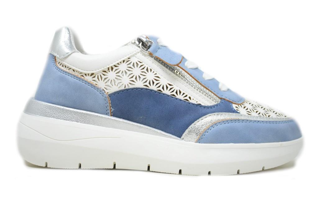 Zapatillas depotivas con cuña Maraval W0424 en azul para mujer