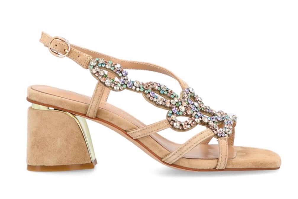Sandalias de fiesta Alma en Pena V240715 con pedrería en color beige