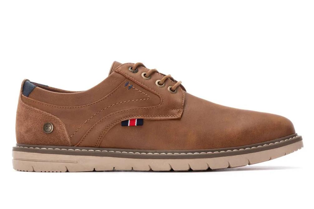 Zapato blucher para hombre XTI 144559 en camel con Cordones y Suela Antideslizante