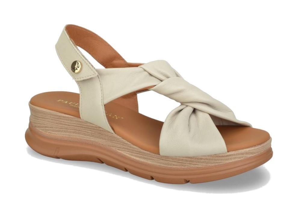 Sandalia con cuña Paula Urban 24-335 en off para mujer