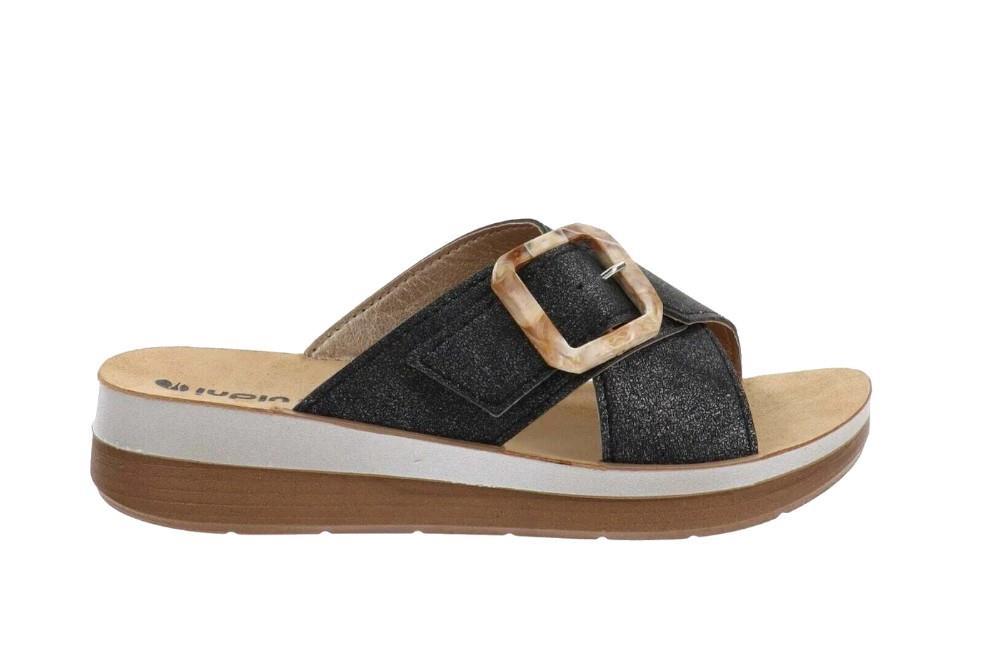 Sandalia con cuña inblu FT000020 en negro para mujer