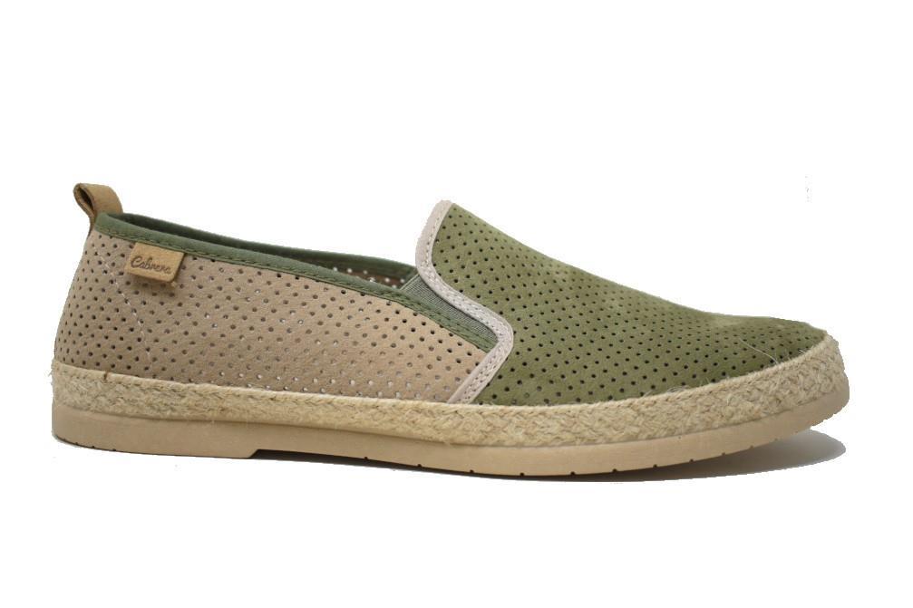 Alpargatas Cabrera 527 Multisuede en oliva para hombre