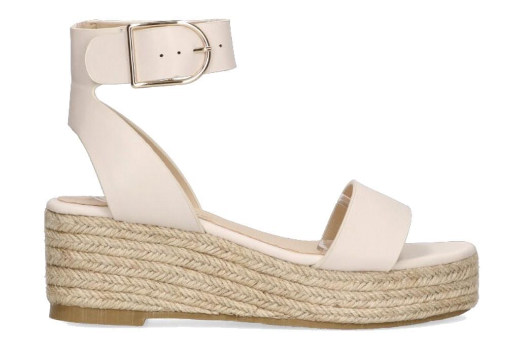 Sandalia con cuña baja Etika 10006 en beige para mujer