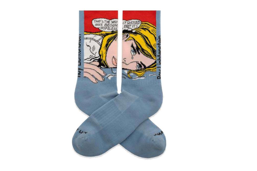Calcetines deportivos Jimmy Lion Athletic Roy Lichtenstein Hopeless en azul claro