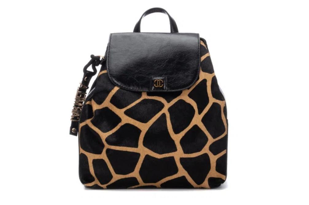 Mochila de mujer Carmela 186251 negra con detalles animal print